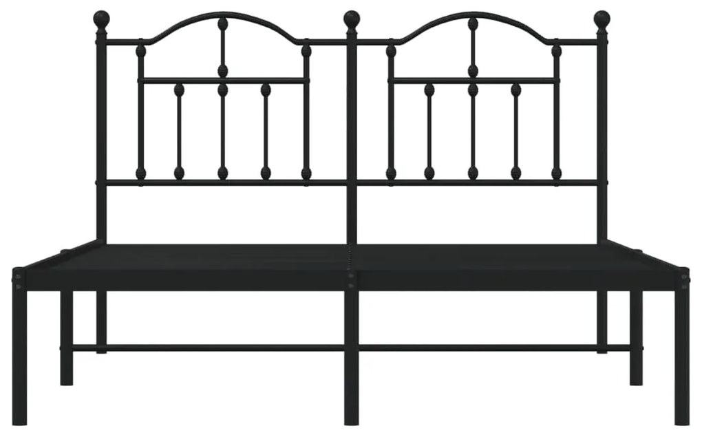 Estrutura de cama com cabeceira 140x190 cm metal preto