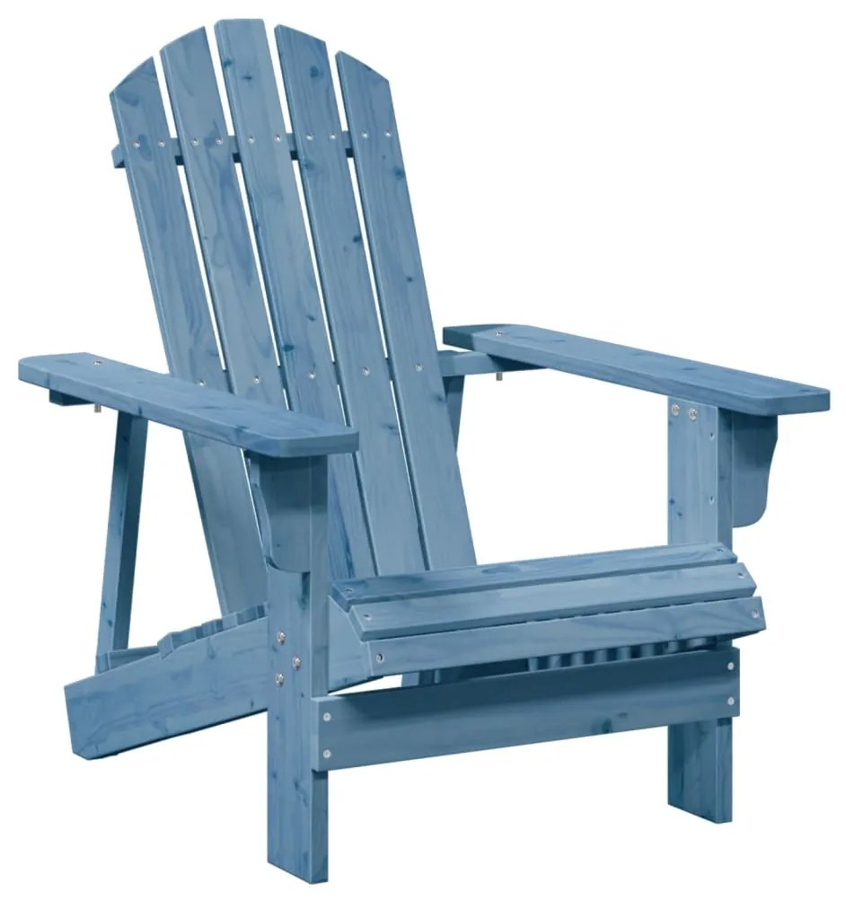 Cadeira adirondack com otomana madeira de abeto maciça azul