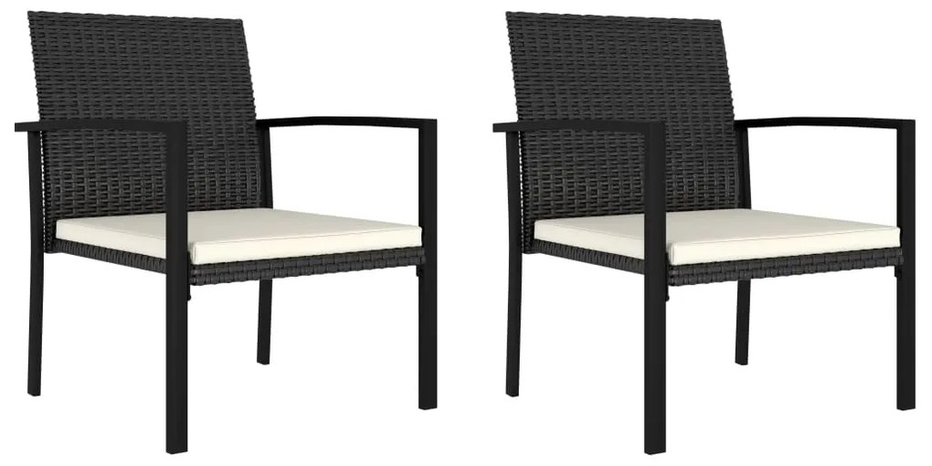 vidaXL Cadeiras de jantar para jardim 2 pcs vime PE preto