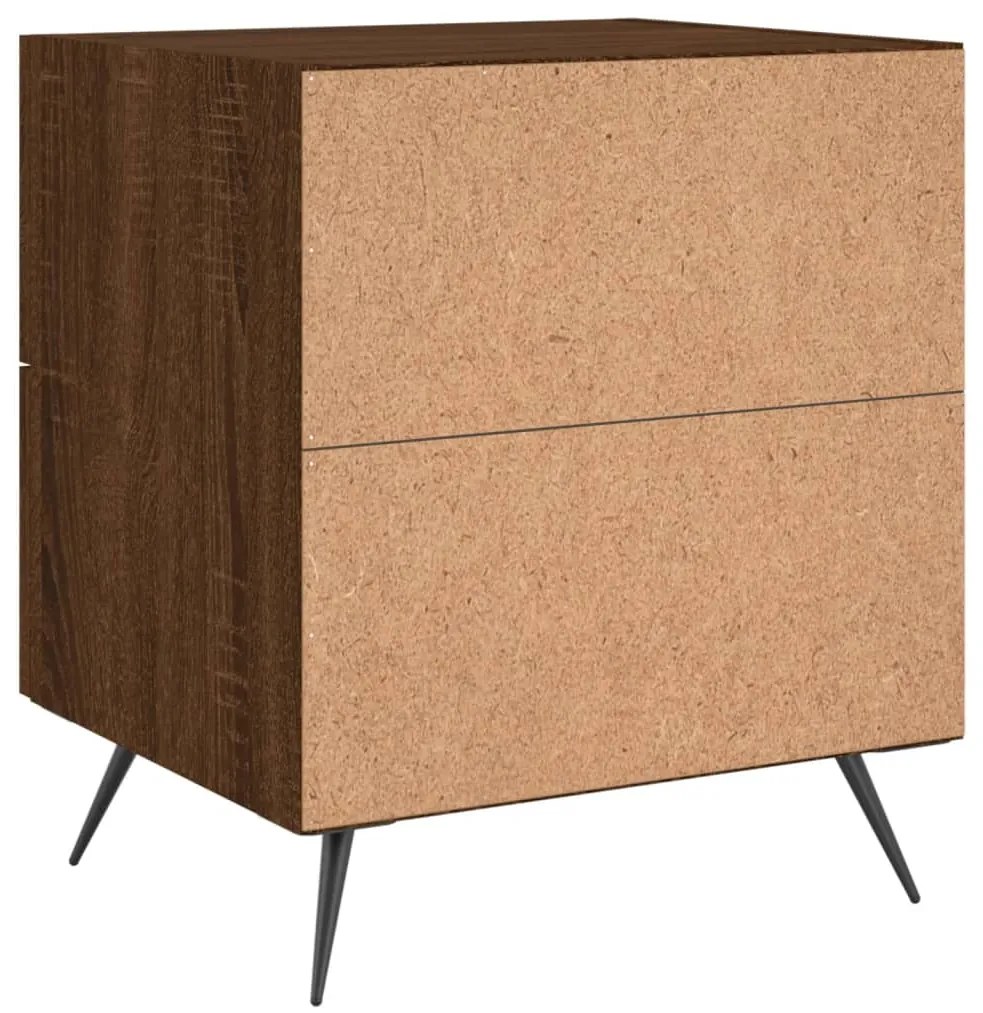 Mesa de cabeceira 2 pcs derivados de madeira carvalho castanho