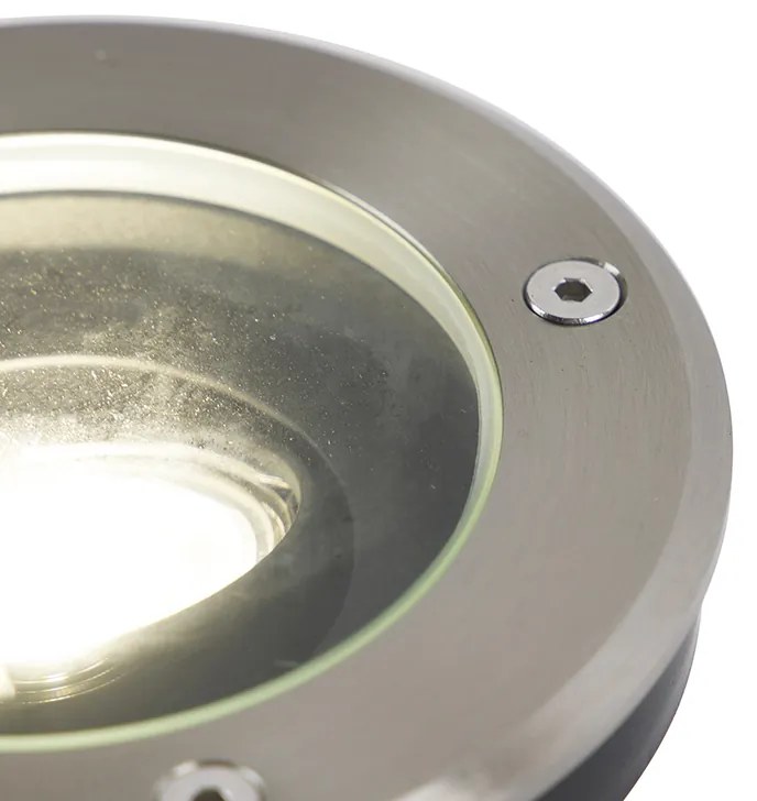 LED Foco de chão exterior inteligente em aço inoxidável com Wi-Fi GU10 IP65 - Delux Moderno