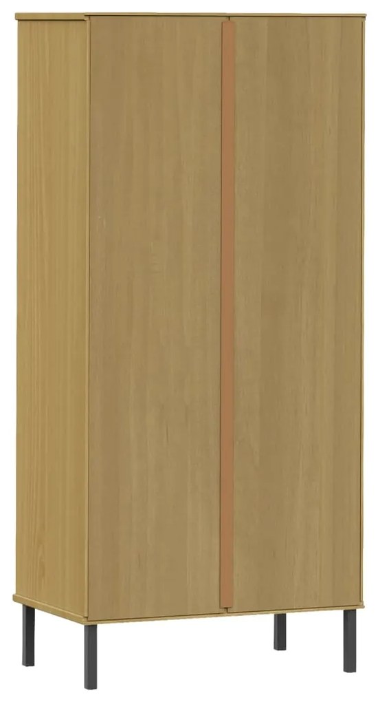 Estante c/ 2 gavetas 60x35x128,5cm madeira maciça OSLO castanho