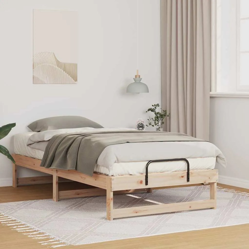 Estrutura de Cama com Alças Castanho 90 x 200 cm