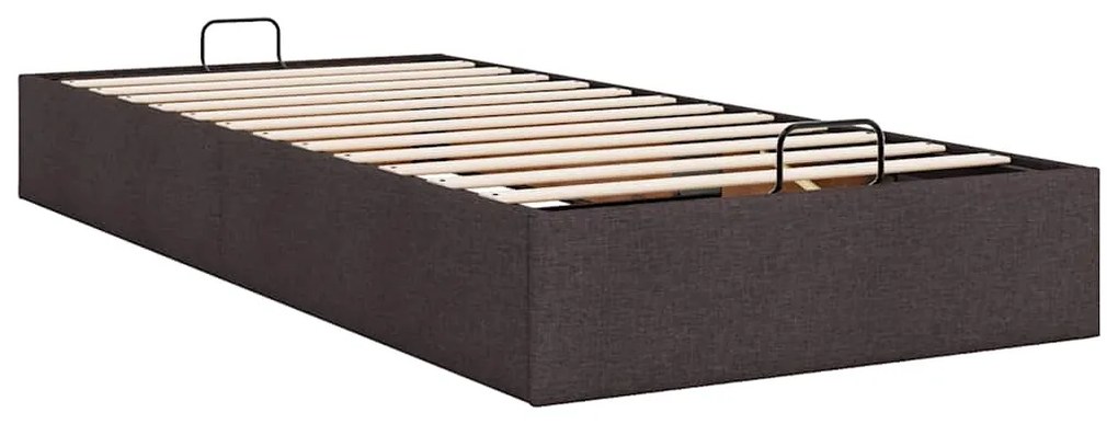 Estrutura de cama otomana sem colchão 100x200cm castanho escuro