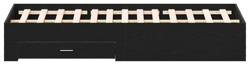 Cama com Gavetas vidaXL Carvalho Preto 180x200 cm Madeira de Engenhari
