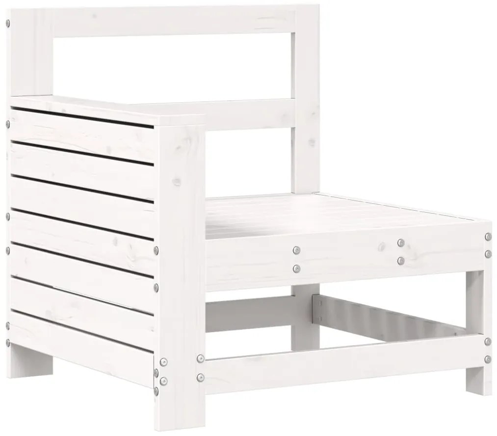 7 pcs conjunto de sofás para jardim pinho maciço branco