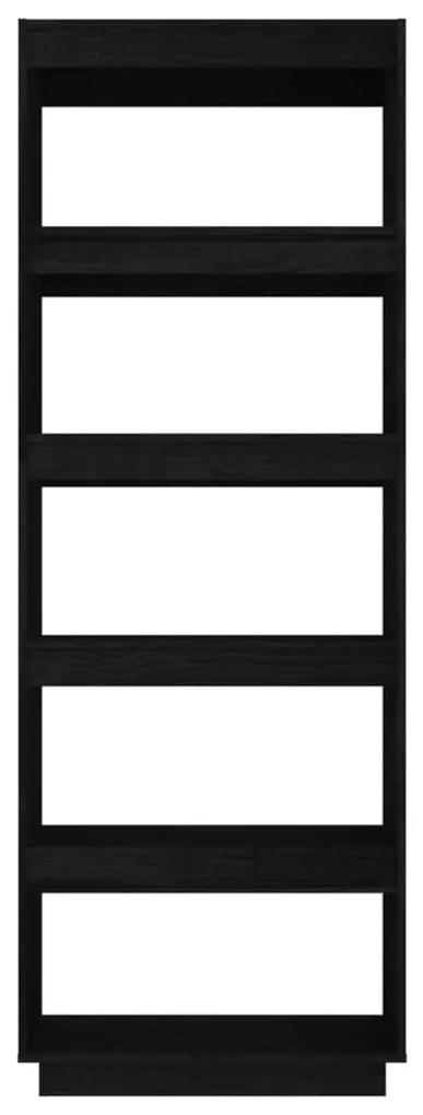 Estante/divisória 60x35x167 cm pinho maciço preto