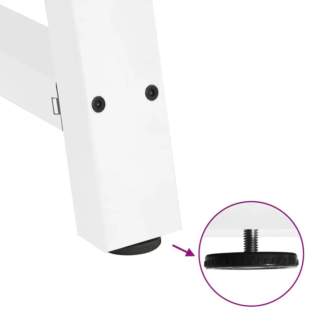 Pés para mesa de jantar em formato A, 2 peças, branco, 70x(72-73) cm,