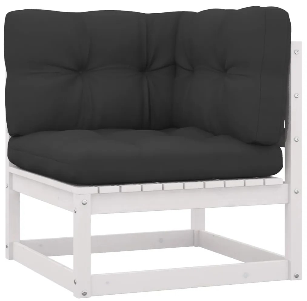 4 pcs conjunto lounge de jardim c/ almofadões pinho maciço