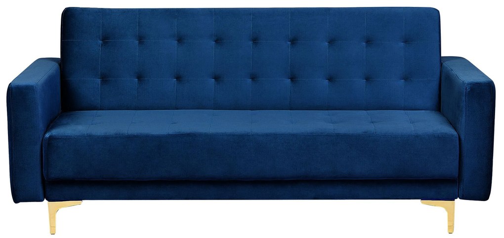 Conjunto de sofás reclináveis com 5 lugares em veludo azul marinho ABERDEEN Beliani