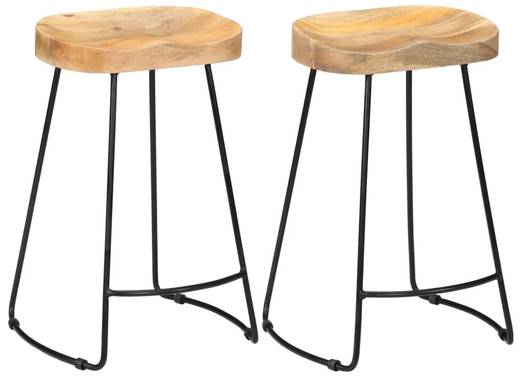 Bancos de bar Gavin 2 pcs madeira mangueira maciça