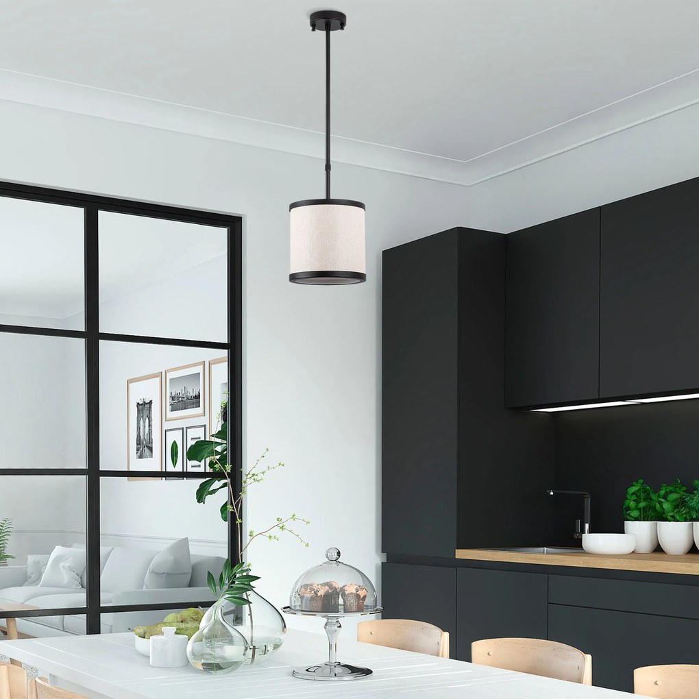 Candeeiro de Teto Way – Preto e Branco – 20 x 20 x 75 cm