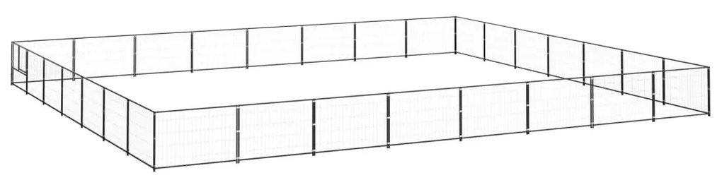 vidaXL Canil para cães 56 m² aço preto