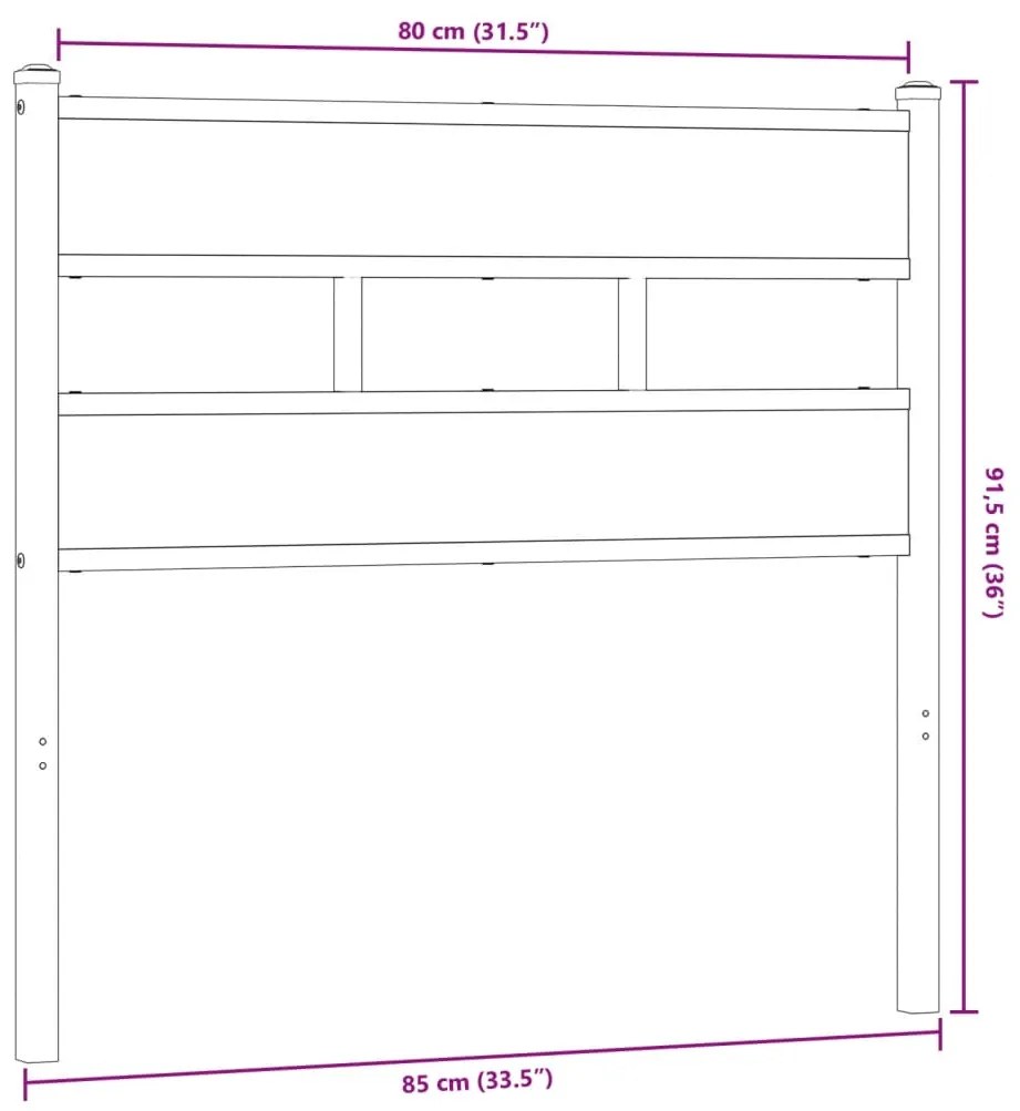 Cabeceira de cama 80 cm derivados madeira/ferro carvalho sonoma