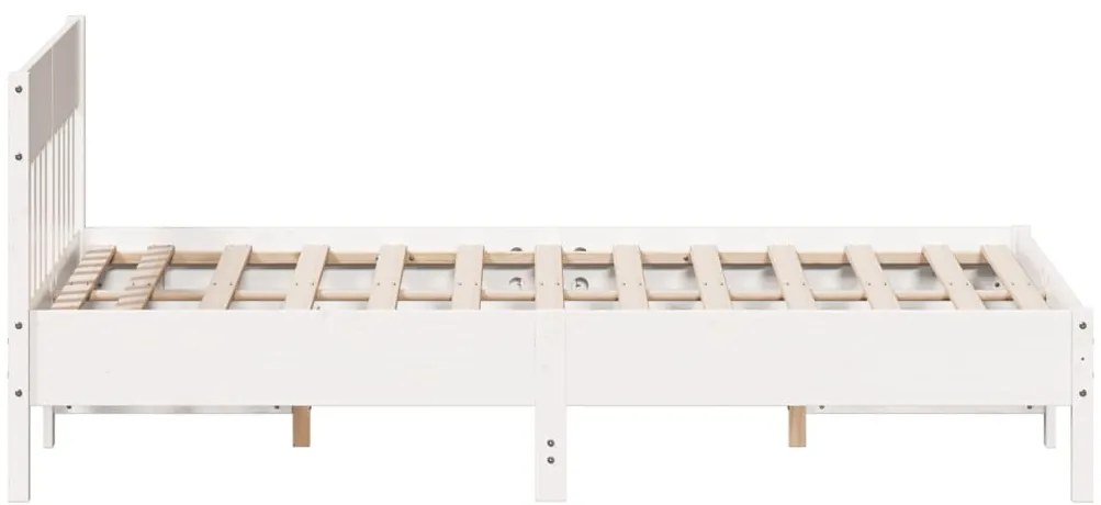Cama sem colchão 140x190 cm madeira de pinho maciça branco