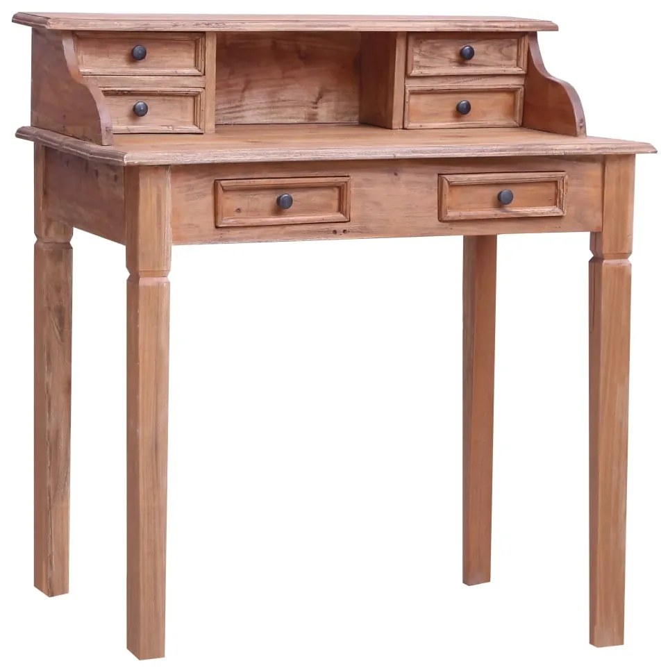 vidaXL Secretária com gavetas 90x50x101 cm madeira de mogno maciça