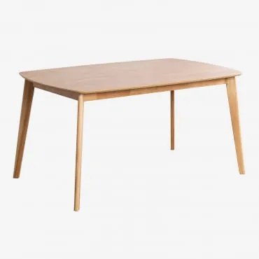 Mesa De Jantar Retangular 150x90 Cm Em Madeira Elba Madeira Natural - Sklum