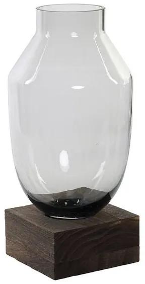 Vaso DKD Home Decor Madeira Cristal Moderno (14 x 14 x 28 cm)