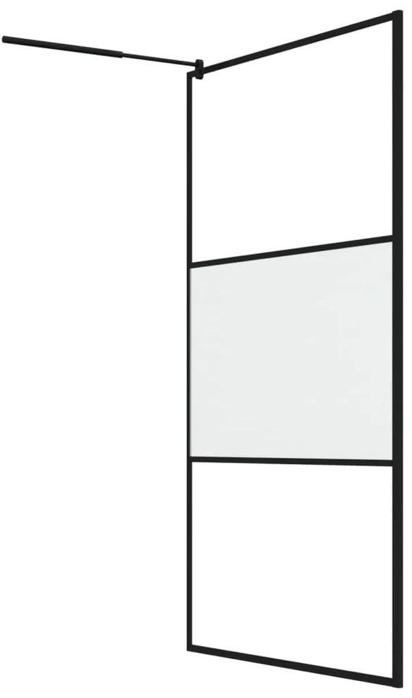Divisória de chuveiro 115x195 cm vidro opaco ESG preto
