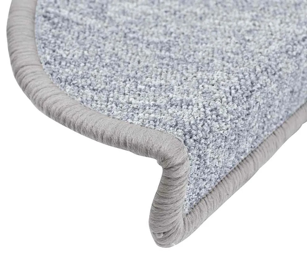 Tapetes de escada 30 pcs 56x17x3 cm cinzento-claro