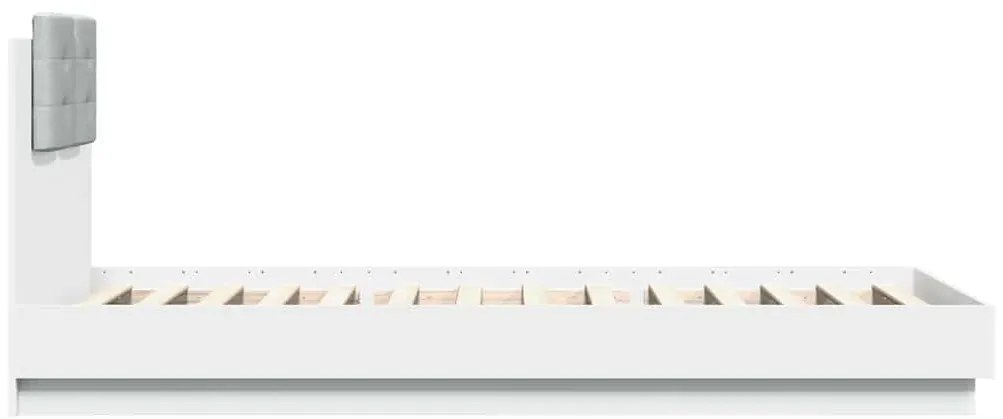 Estrutura cama c/ cabeceira 90x200 cm derivados madeira branco