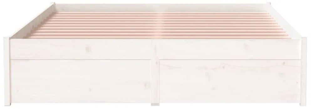 Estrutura de cama 120x200 cm madeira maciça branco