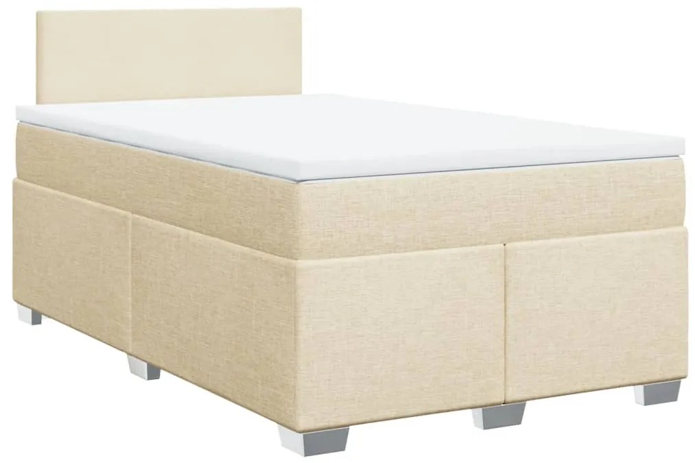 Cama boxspring com colchão 120x190 cm tecido cor creme