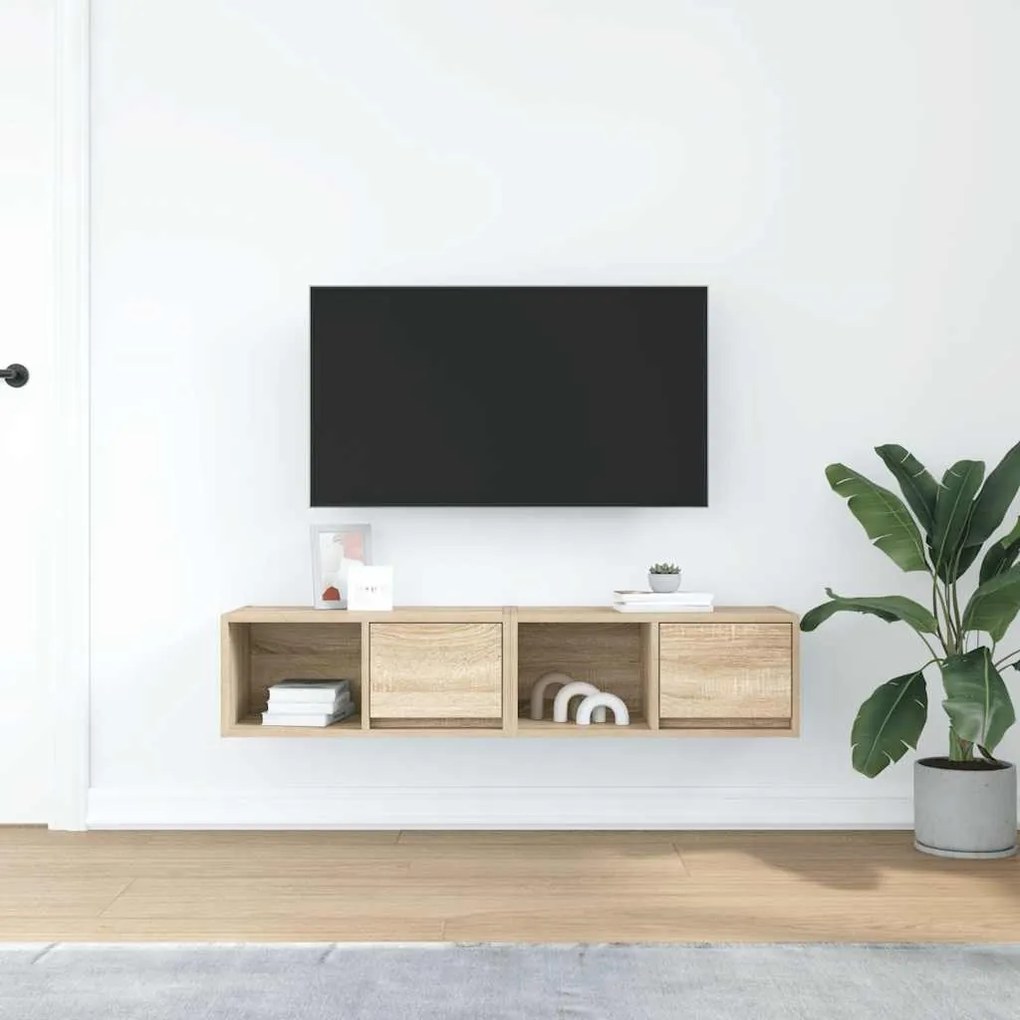 Móveis de TV 2pcs 60x31x25,5cm deriv. madeira carvalho sonoma