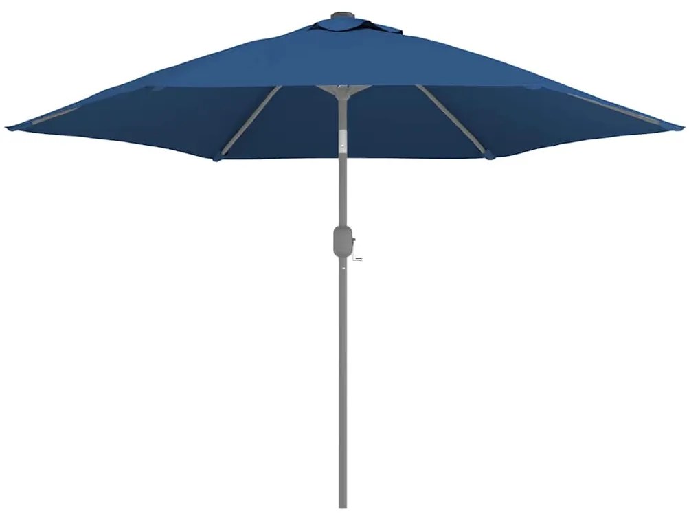 Tecido de substituição p/ guarda-sol exterior 300 cm azul-ciano