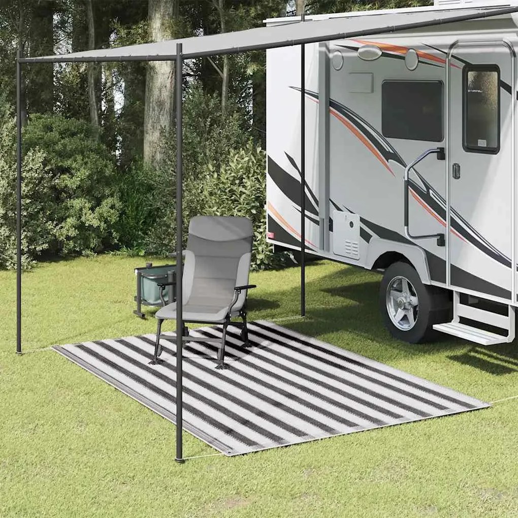 vidaXL Tapete de campismo para tenda 250x250 cm antracite e branco