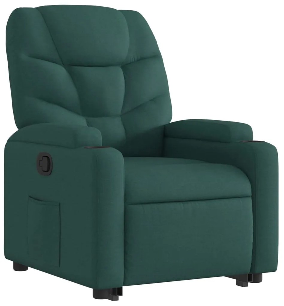 Poltrona reclinável elevatória tecido verde-escuro
