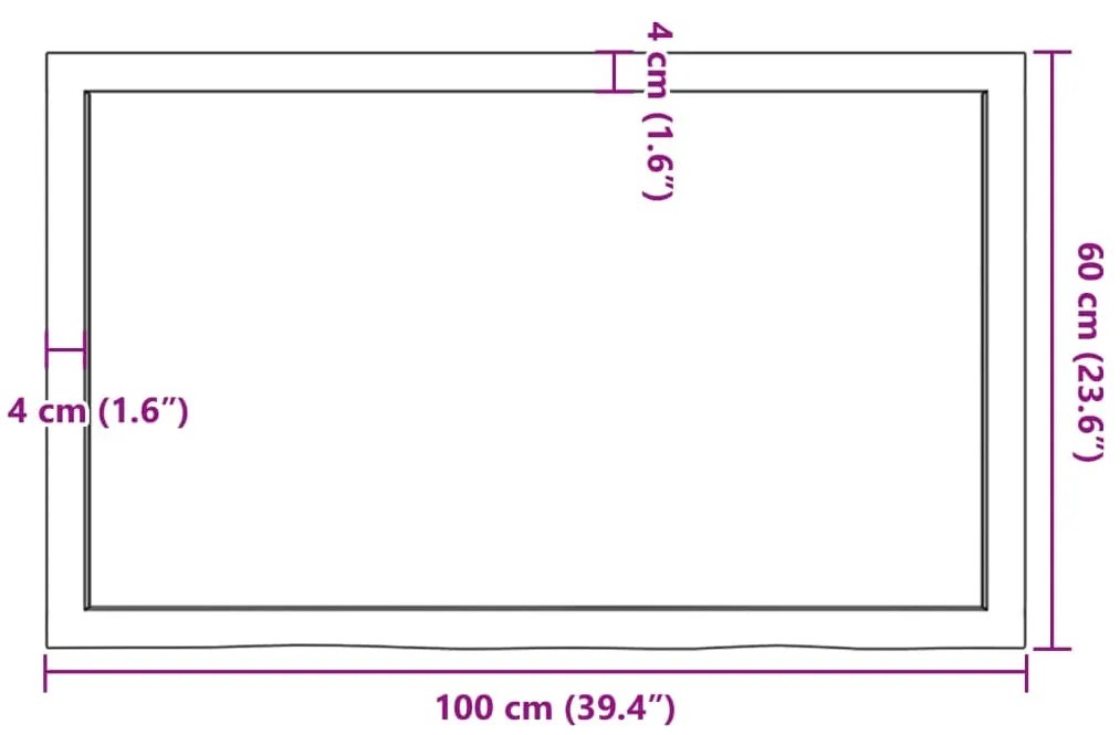 Prateleira de parede 100x60x4 cm carvalho tratado cinza-escuro