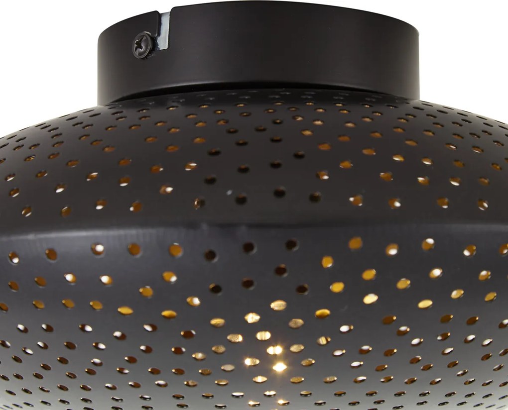 Candeeiro de teto oriental preto com dourado 25 cm - Radiance