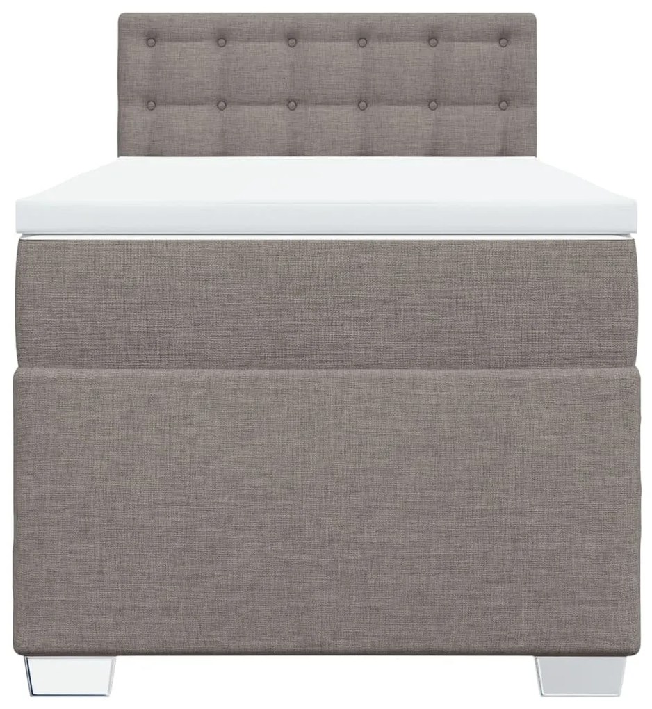 Cama com molas/colchão 90x190 cm tecido castanho-acinzentado