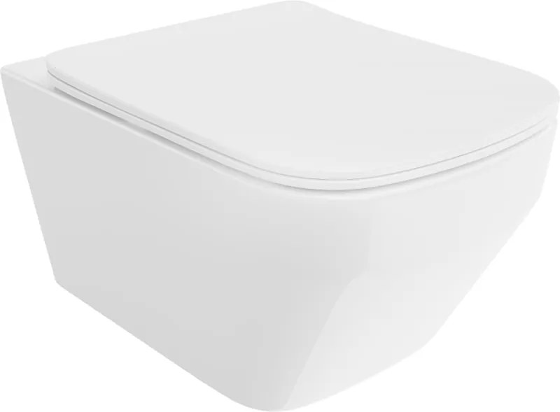 Mexen Riva sanitário wc Rimless Tornado com assento de fecho suave slim, duroplast, branco brilho - 30630200T