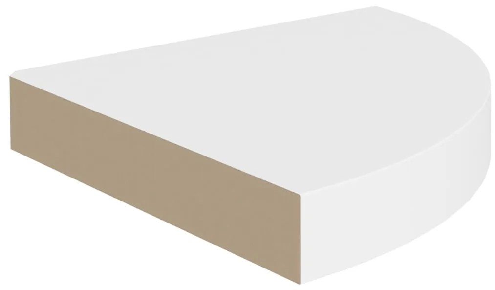 Prateleiras de canto suspensas 2 pcs 25x25x3,8cm MDF branco