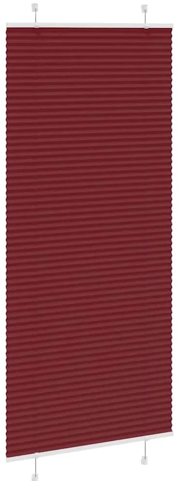 Plissado Cego Bordéus Vermelho 100x200 cm Largura Tecido