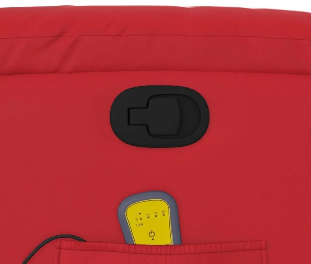 Poltrona de massagens reclinável couro artificial vermelho