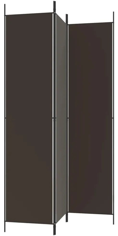 Biombo/divisória com 3 painéis 150x220 cm tecido castanho