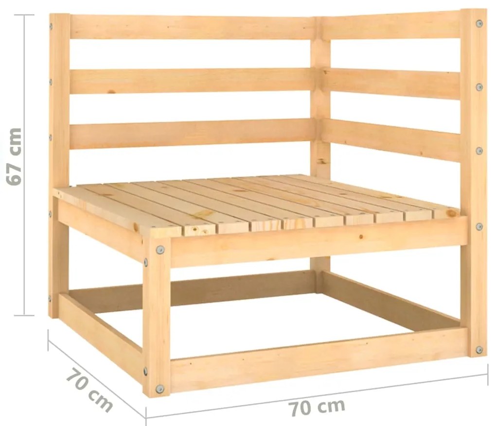 2 pcs conjunto lounge de jardim pinho maciço
