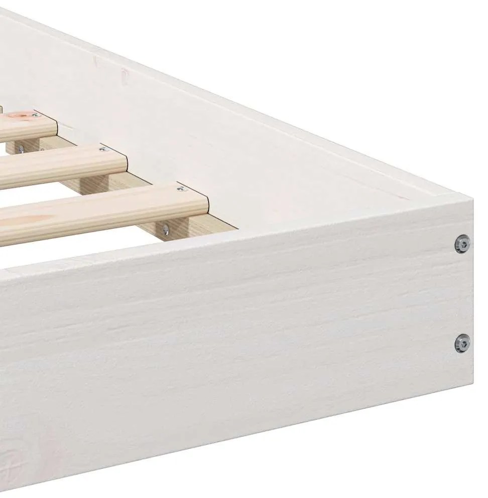 Estrutura da Cama Branco 180 x 220 cm Madeira de pinho maciça