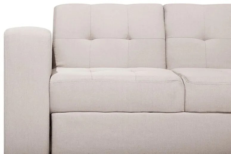Sofá-cama de 3 lugares em tecido creme com repousa-pés  FALSTER Beliani