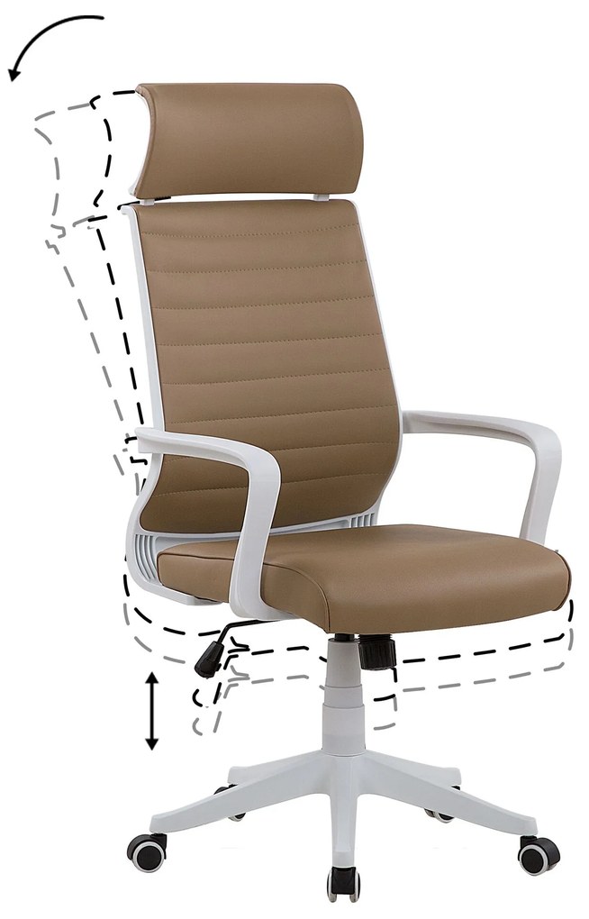 Cadeira de escritório em pele sintética castanha LEADER Beliani