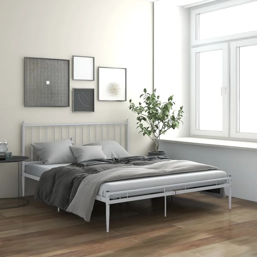vidaXL Estrutura de cama 180x200 cm metal branco