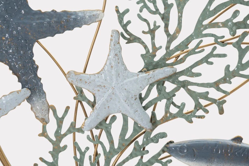 PAINEL DE PAREDE DE FERRO SEA STAR 95,3X5X53,3 CM MULTICOLORIDO