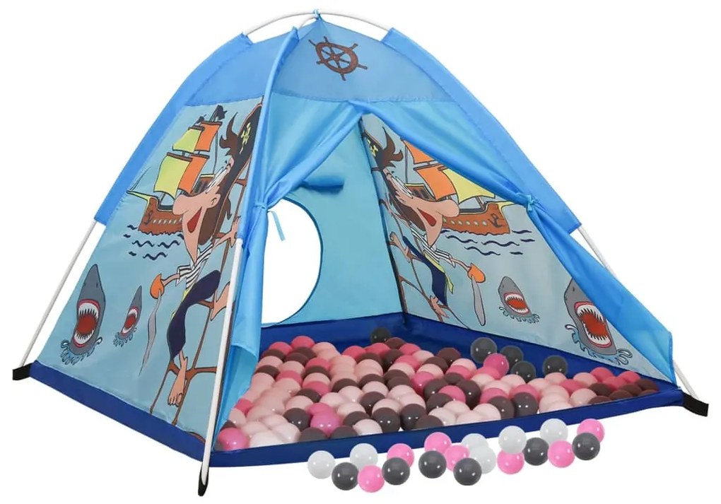 Tenda de brincar infantil com 250 bolas 120x120x90 cm azul