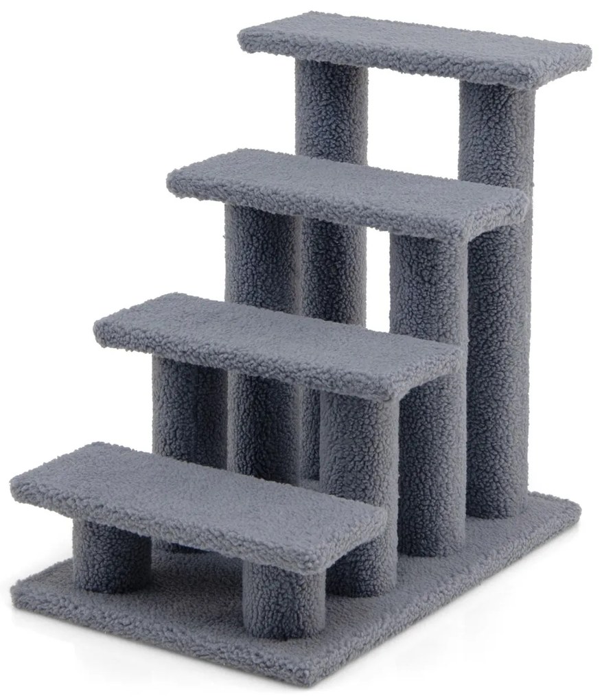 Escada para gatos Árvore de escalada Árvore de escalada Centro de actividades para gatos Mobiliário para subir para a cama 41 x 60,5 x 60,5 cm Cinzent