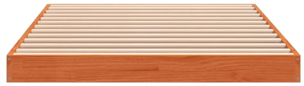 Estrutura de cama 90x190 cm madeira pinho maciça castanho cera