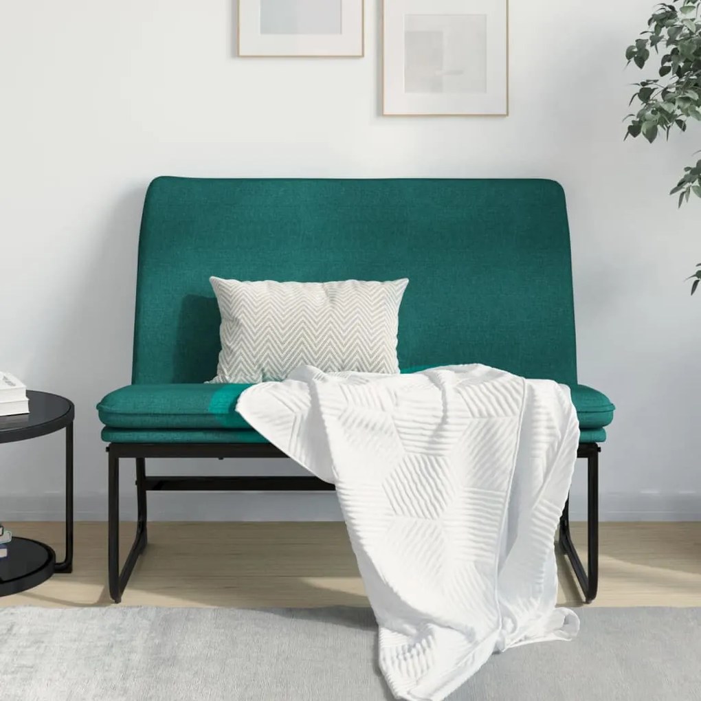 vidaXL Banco 100x75x76 cm tecido verde-escuro