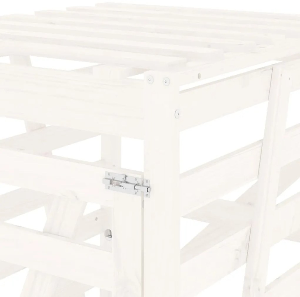 Abrigo para caixote do lixo 84x90x128,5 cm pinho maciço branco